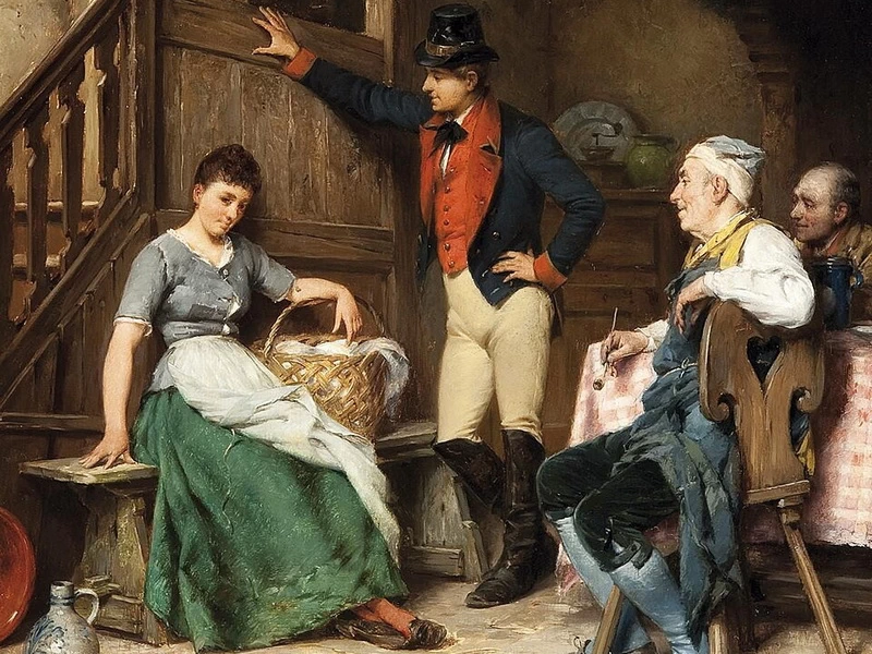 1856-Gerard Jozef Portielje - Intrappolata nel fuoco incrociato